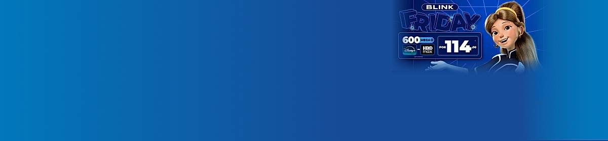 Imagem promocional da Blink com destaque para internet fibra óptica